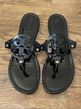 Tory Burch Black Miller Sandals Size 10